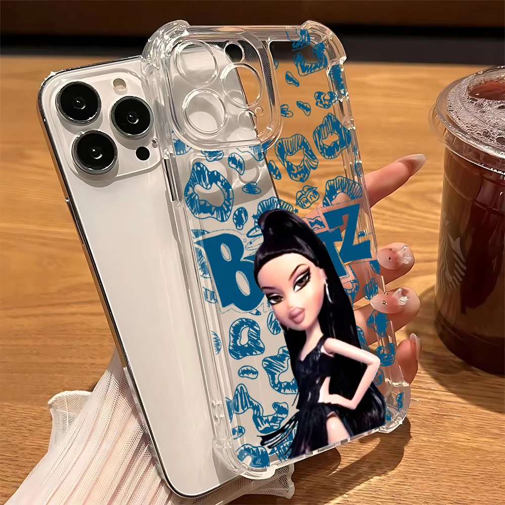 Funda de teléfono Bratzs de muñeca encantadora a la moda para Xiaomi Redmi 14C 13C 12C K50 K40 Note 13 12 11 10 9S 4G 5G cubierta trasera transparente anticaída - imagen 4
