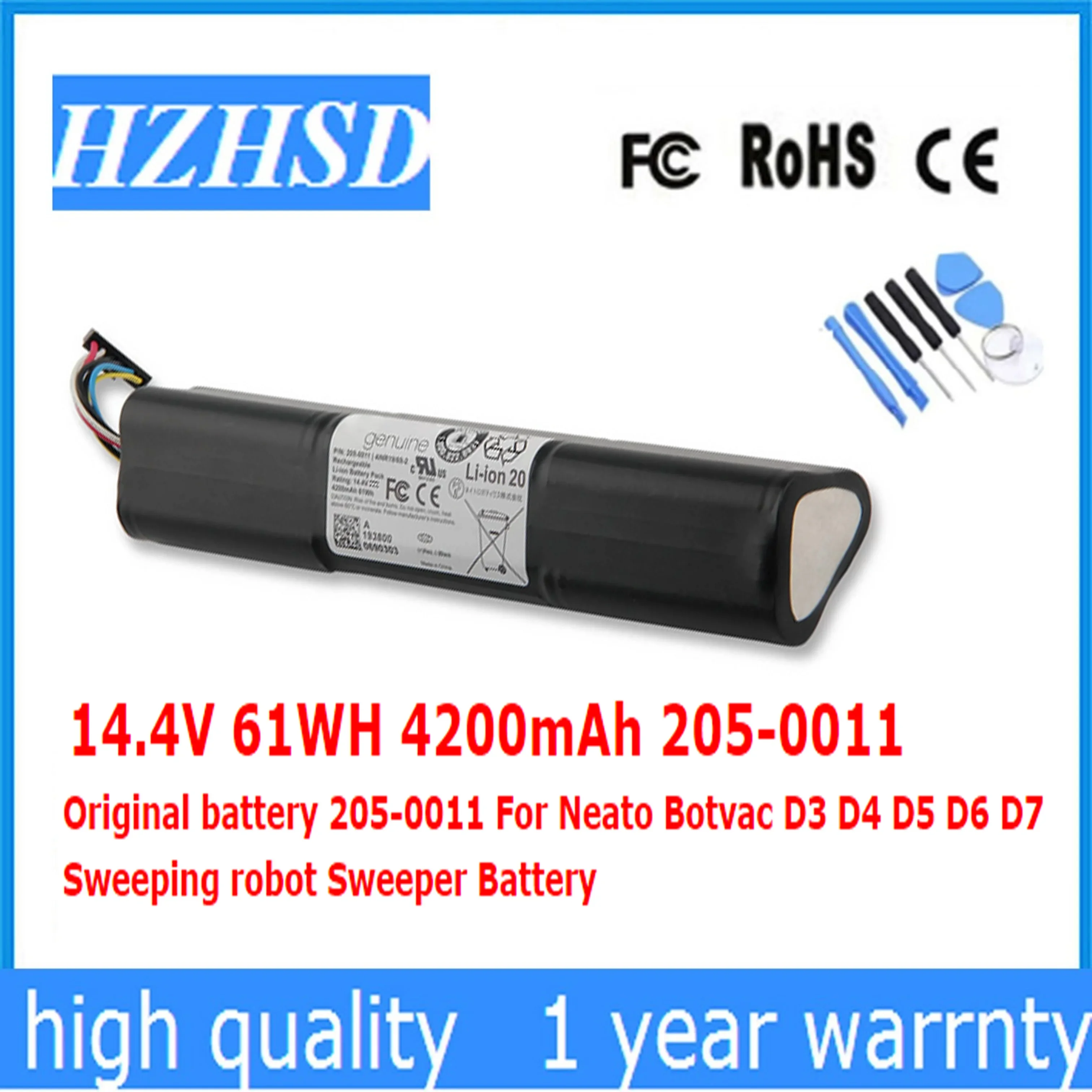 205-0011 14,4 V 61WH 4200mAh batería Original para Neato Botvac D3 D4 D5 D6 D7 205-0011 robot barredor batería