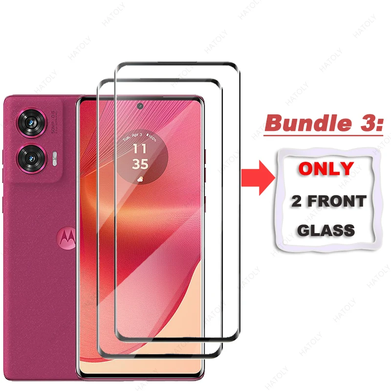 Vidrio curvo de borde 3D para Motorola G96 Protector de pantalla de vidrio para Motorola G96 5G película protectora de vidrio Protector de lente de cámara - imagen 4