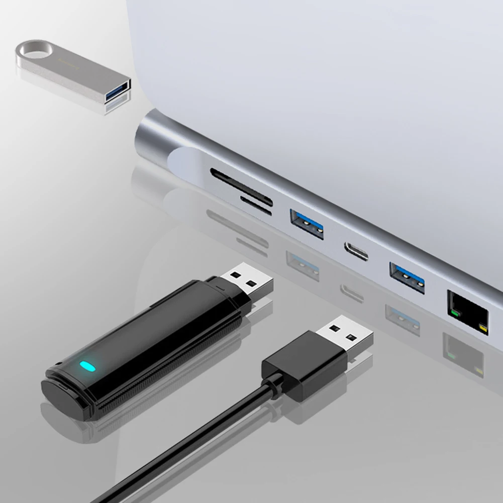 Adaptador tipo C 12 en 1, HUB USB 3,1 a HDMI Dual, compatible con estación de acoplamiento 4K - imagen 5