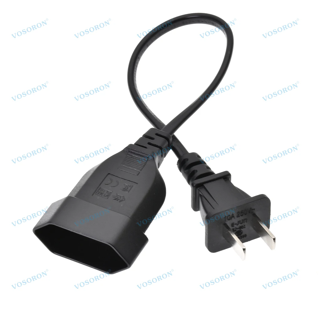 Cable de alimentación corto de CA, Cable de extensión macho de 2 clavijas a hembra europea de la UE, 1-15P a CEE7/16, enchufe estadounidense a receptáculo europeo - imagen 4