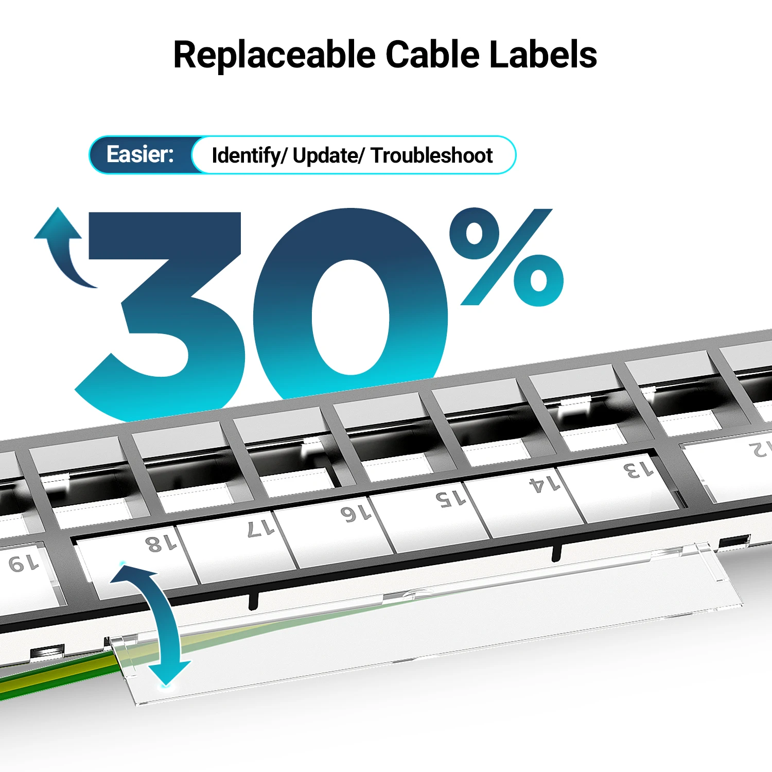 AMPCOM 1U Panel de conexión Keystone STP de 24 puertos, montado en rack con conector Keystone CAT8/7A/7/6A/6 sin herramientas, barra de gestión de cables trasera - imagen 4