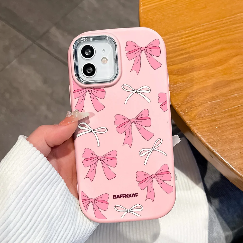 Funda coreana con lazo rosa para Samsung Galaxy S25 S24 S23 S22 Ultra Plus S24 Fe A07 A17 A56 A36 A35 A16 A15 funda protectora completa - imagen 2