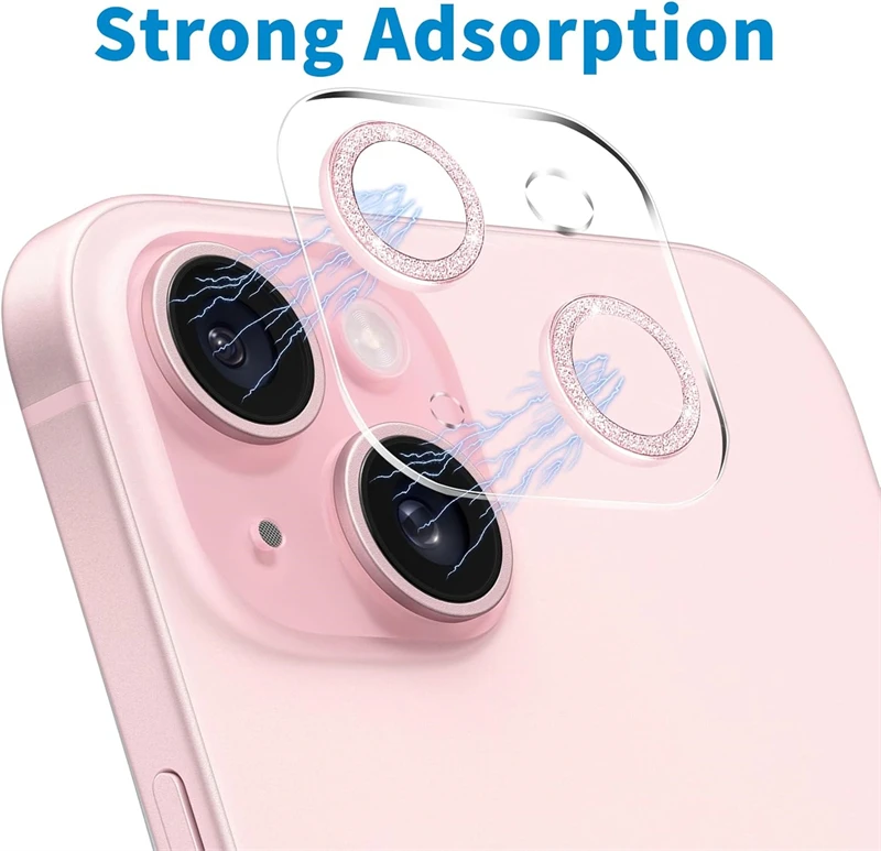 3 uds Bling Glitter Diamond Protector de lente de cámara para IPhone 16 15 14 13 12 11 Pro Max Mini Plus 16Pro cubierta completa de vidrio templado - imagen 3
