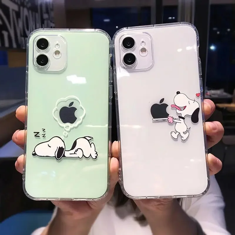 Bonita funda de teléfono Snoopy para Iphone 17 16 15 Pro Max 11 12 13 14 Pro Max 16 14 Plus 12 13 Mini 17 Pro, funda suave transparente - imagen 2