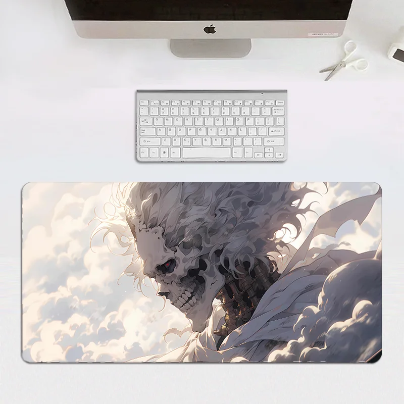 Alfombrilla de ratón grande con calavera blanca, alfombrilla de mesa de dibujos animados de Anime, accesorios para alfombrilla de escritorio, Mini ordenador portátil para juegos de oficina - imagen 3