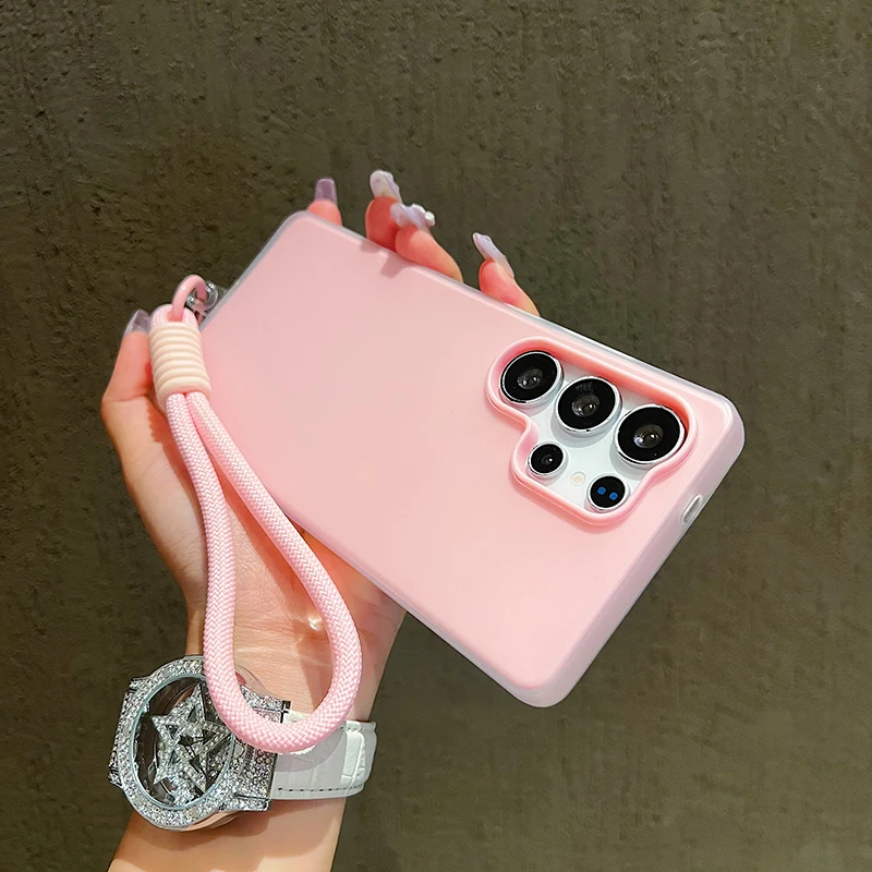 Funda de teléfono con cordón y correa para la muñeca, funda sólida para Samsung Galaxy S25 S24 S23 S22 Ultra Plus FE A36 A35 A54 A16 A56 A17 A07 5G - imagen 4