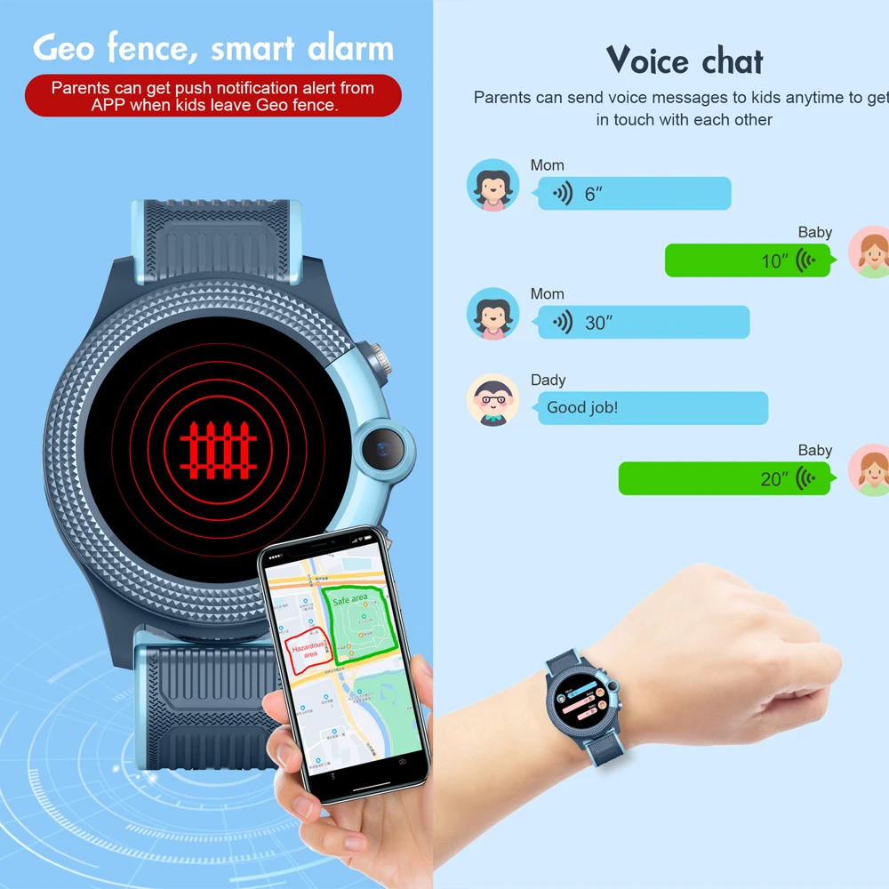 Reloj inteligente 4G para niños, GPS LBS, rastreador WiFi, cámara, podómetro, llamada telefónica SOS, videollamada, reloj inteligente para niños y niñas - imagen 4