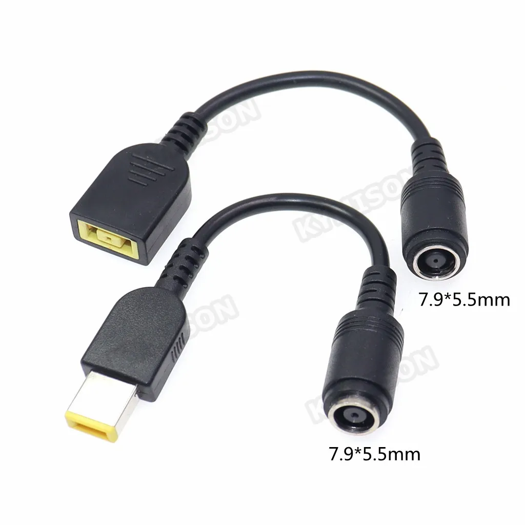 Convertidor de enchufe hembra a cuadrado de 7,9x5,5mm, adaptador de corriente CC para ordenador portátil, Cable conector para Lenovo ThinkPad X1, cargador de carbono