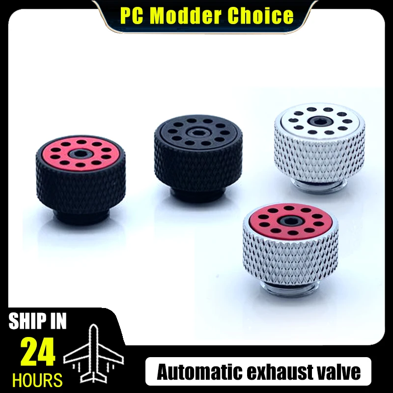 Válvula de liberación de aire de refrigeración por agua FREEZEMOD, accesorio de escape Manual/automático, rosca G1/4 "ajustable para sistema de refrigeración de computadora