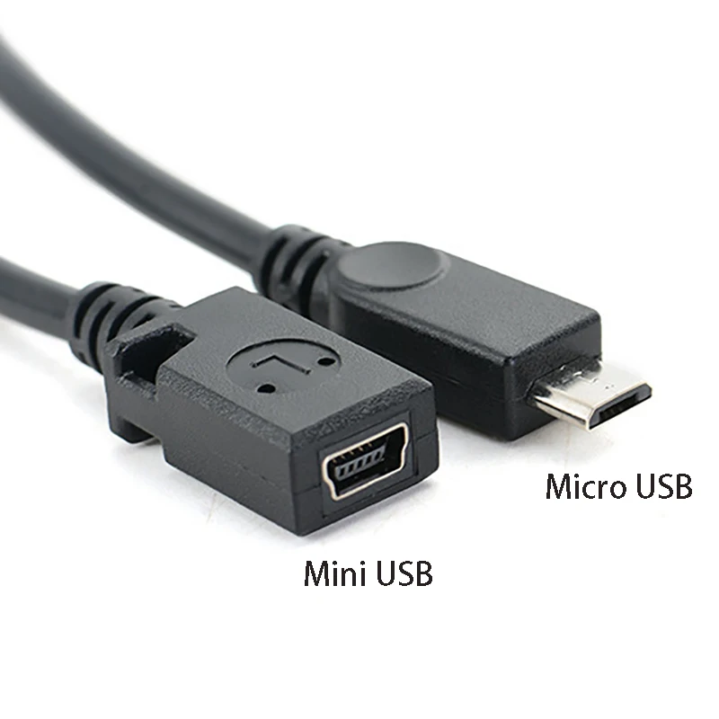 Convertidor Micro USB macho a Mini USB hembra, Cable de carga de datos de 8 pines a 5 pines, Cable OD4.0mm, conector MP3 MP4 para tableta y teléfono inteligente