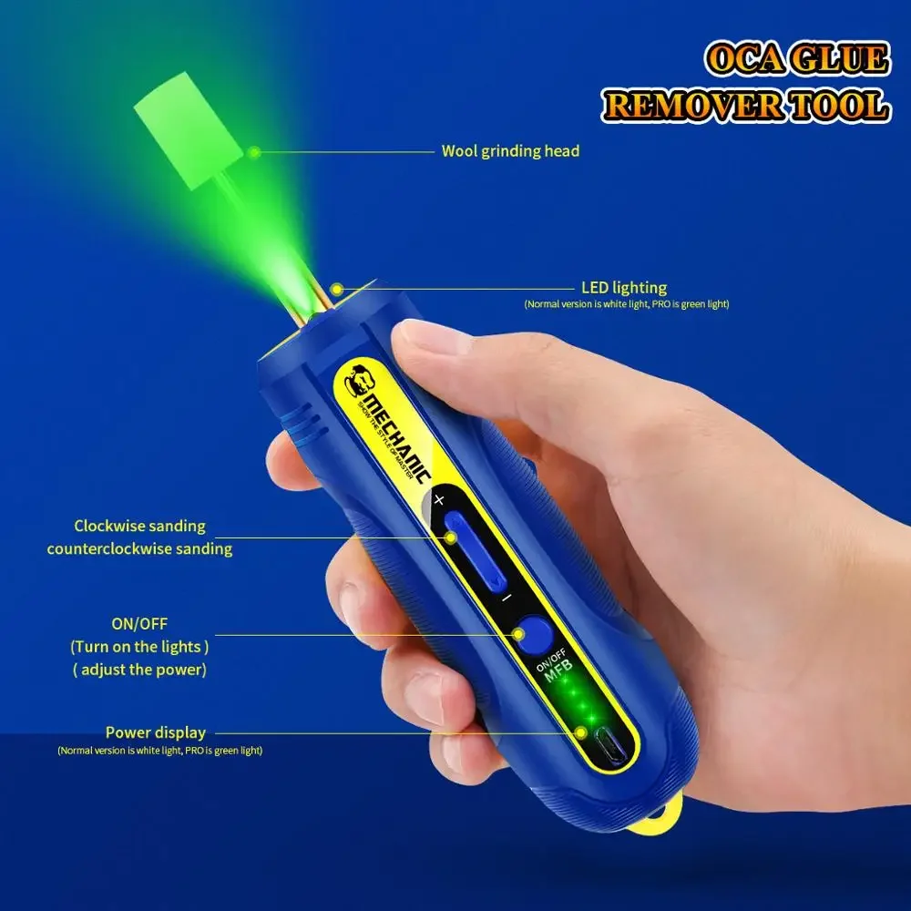 MECHANIC iR10 Pro 6 en 1 OCA teléfono pantalla LCD desgomado regulación de velocidad pegamento eléctrico eliminación pluma herramienta amoladora separador de goma - imagen 4