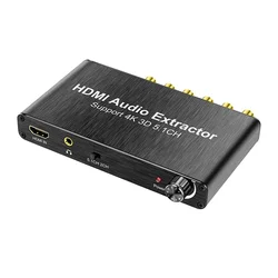 Extractor de Audio HDMI 5.1 4K Coaxial RCA AC3 DTS Convertidor Analógico