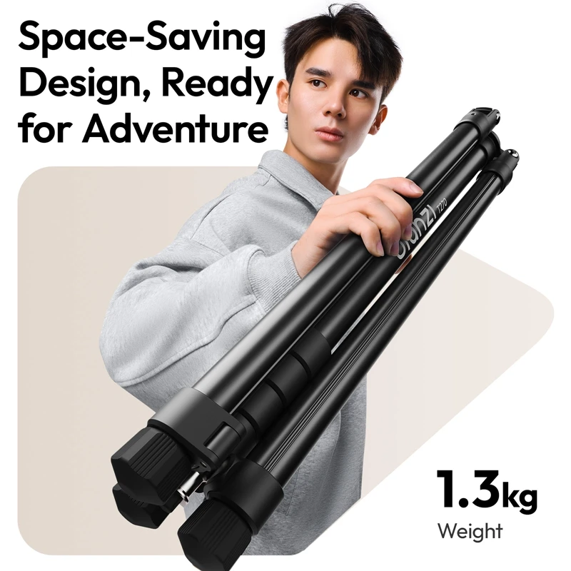 Ulanzi T270 soporte de luz de 2,7 M trípode plegable de carga de 6 KG con soporte Universal para fotografía luces de vídeo cámaras Vlog en vivo - imagen 5