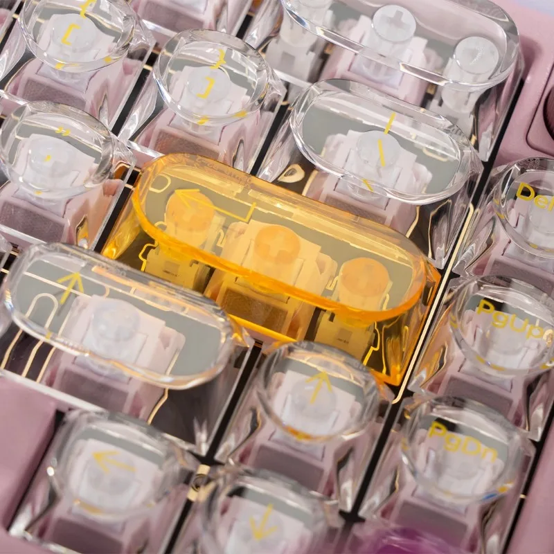 Juego de teclas con tema de cristal de color, tapa de teclado transparente personalizada para PC, perfil DDA, tapa de tecla de juego para teclado mecánico, regalo - imagen 4