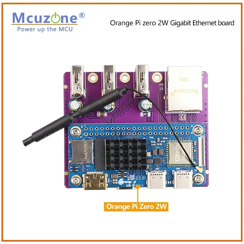 Placa de expansión Orange Pi Zero 2W Gigabit Ethernet UNO R3 Compatible con puerto MicroSD WiFi Bluetooth incorporado - imagen 4