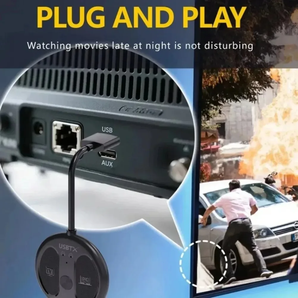 Transmisor y receptor de Audio Bluetooth 5,4 2 en 1 adaptador de Audio auxiliar inalámbrico de 3,5mm transmisor Bluetooth para TV auriculares de coche - imagen 2