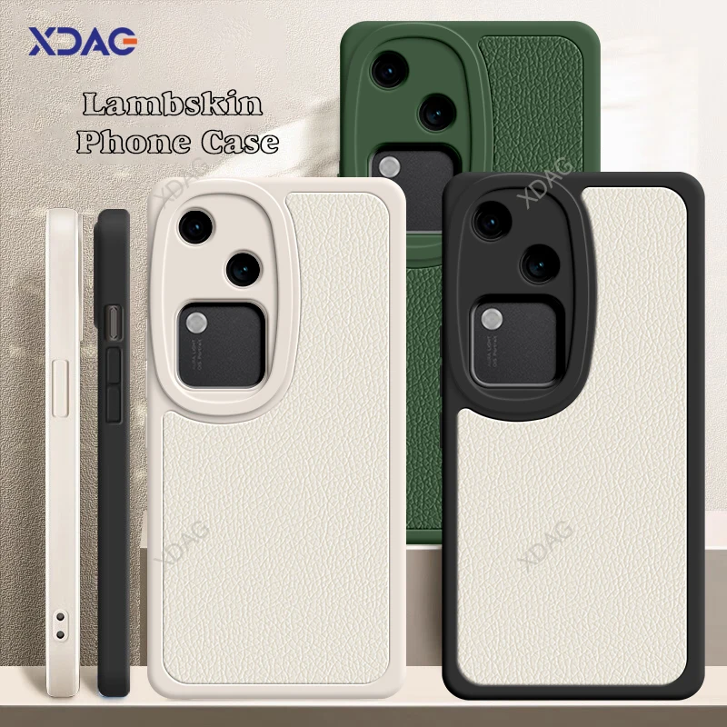 Funda de teléfono cuadrada de piel de cordero para VIVO V30 5G, carcasa de 6,78 ", alta calidad, a prueba de golpes, suave, Original, protección de lente, cubierta trasera de silicona - imagen 5