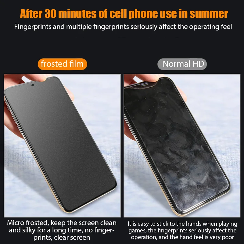 3 uds vidrio protector mate para Samsung Galaxy A54 A34 A14 A05 A05S A55 A35 A15 A25 A53 A52S A73 S20FE S21FE 5G vidrio templado - imagen 3