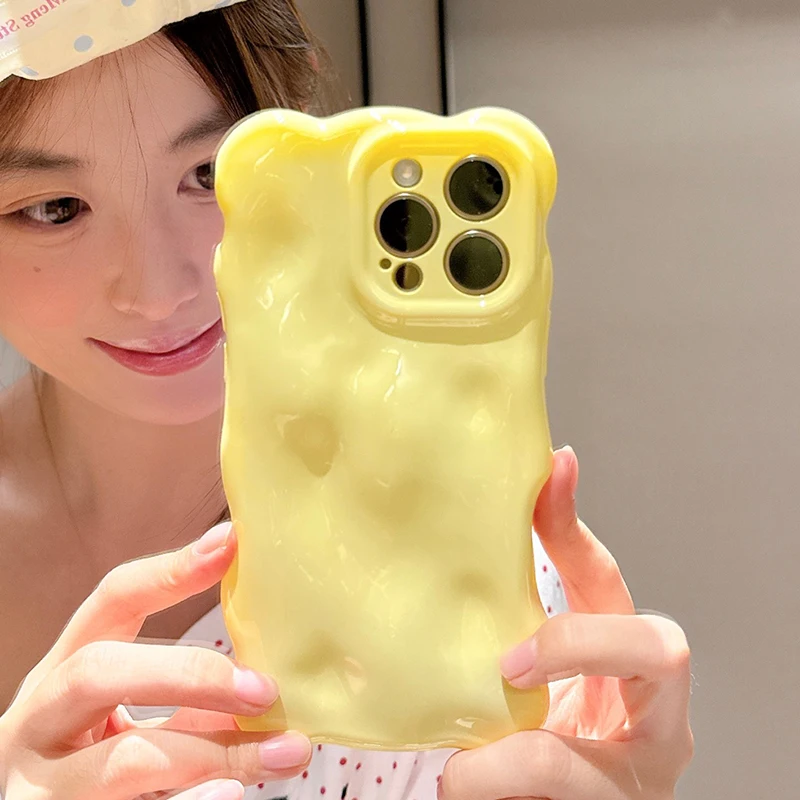 Funda de teléfono Ins 3D Clouds Waves Color dopamina TPU para iPhone 17 Air 16 15 14 Plus 13 12 11 Pro Max funda trasera suave a prueba de golpes - imagen 2