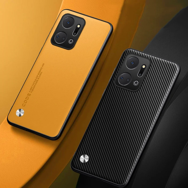 Funda de cuero PU de lujo para Honor X7A, funda trasera de silicona mate a prueba de golpes, funda de teléfono de protección completa para HonorX7A 4G - imagen 3