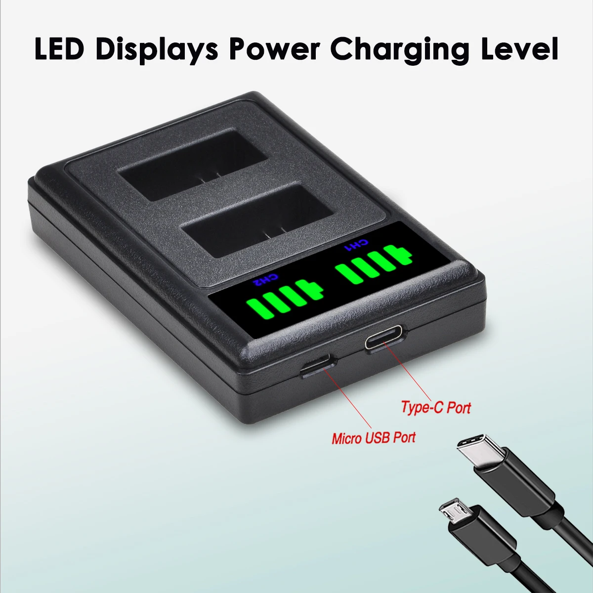 Batmax AHDBT-301 AHDBT-302 GoPro hero 3 Batería + LED Cargador dual para Gopro Hero3 Gopro Hero3+ Cámara de acción - imagen 4