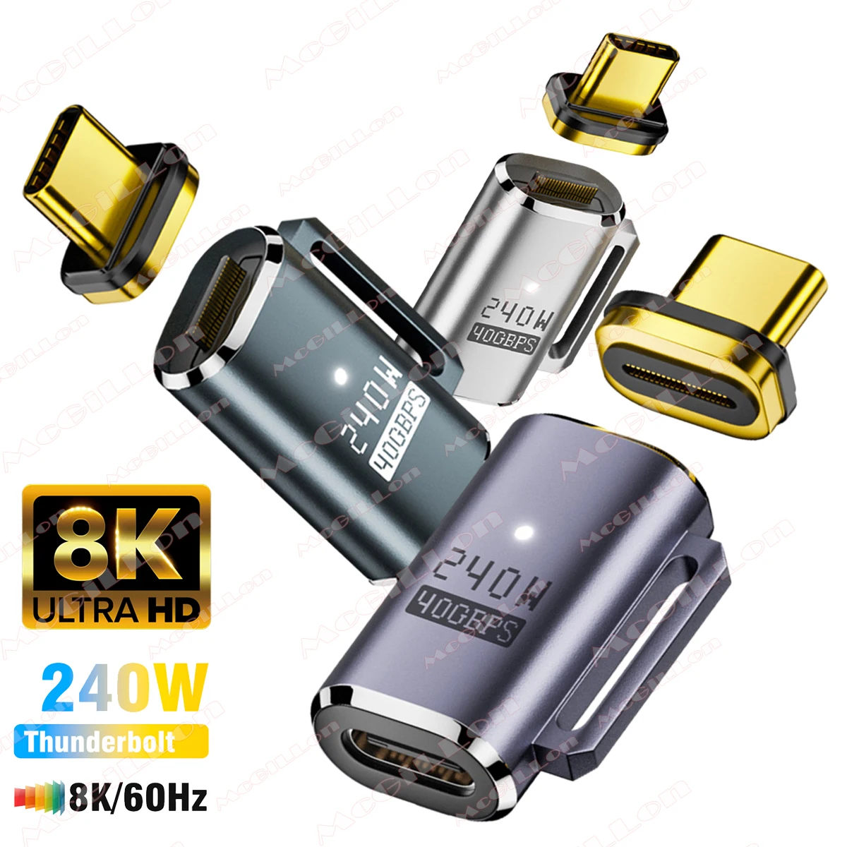 Adaptador USB4.0 40Gbps PD240W USB C a tipo C Thunderbolt4 8K @ 60Hz 48V @ 5A convertidor de carga rápida adaptador de datos OTG para Macbook - imagen 2