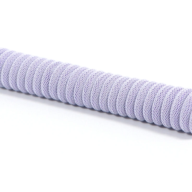 Paracord hecho a mano y cable en espiral USB-C USB-C de doble manga PET para teclado mecánico Tuzi. - imagen 3