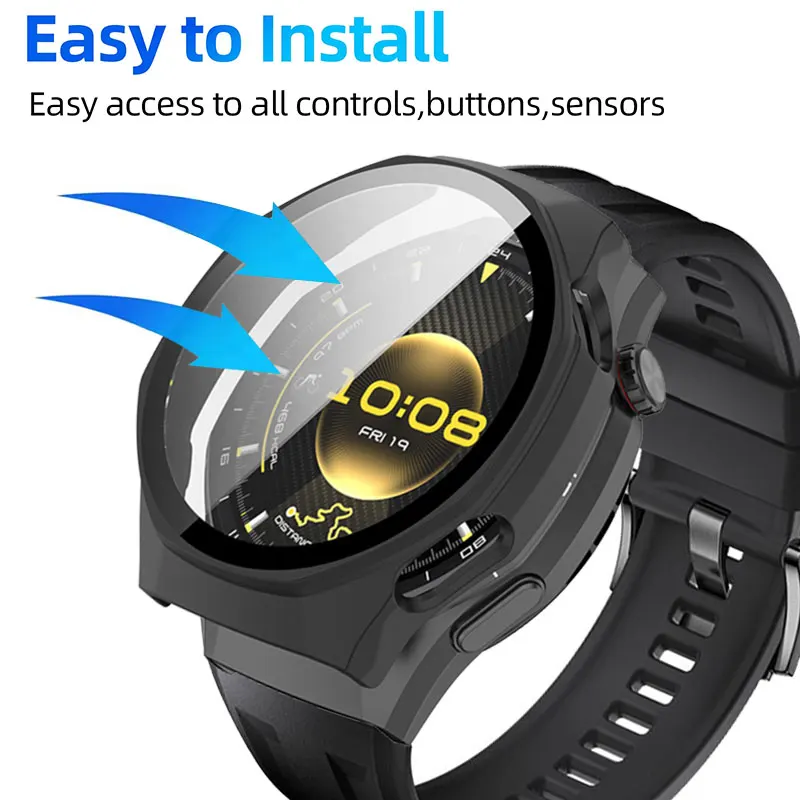 Funda de cristal + PC para Huawei Watch GT 6, 46mm, 41mm, Protector de pantalla antiarañazos, parachoques protector HD para Huawei Watch GT 6 Pro 46mm - imagen 4