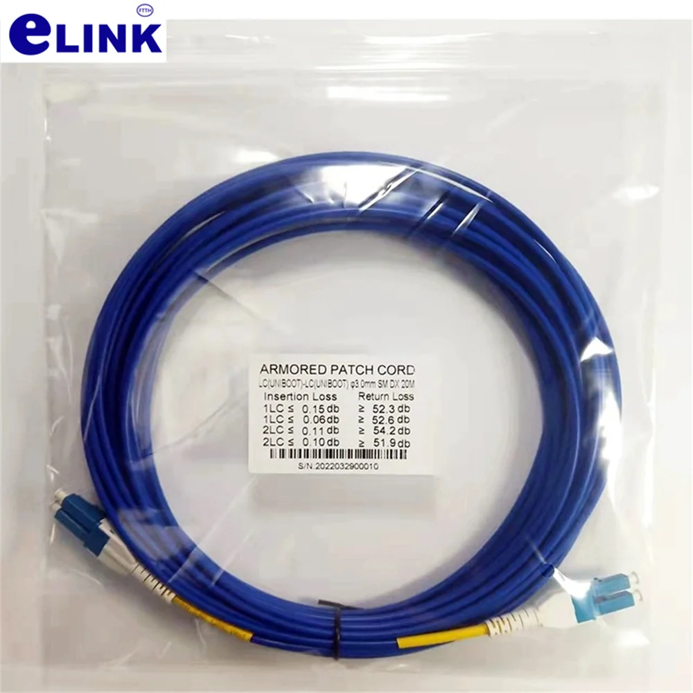 Uniboot-LC Cable de conexión 1-500M blindado 2 núcleos óptico 100m 50m 150m 200m 2C cable SM monomodo puente ftth 2 fibras LC-LC azul - imagen 3