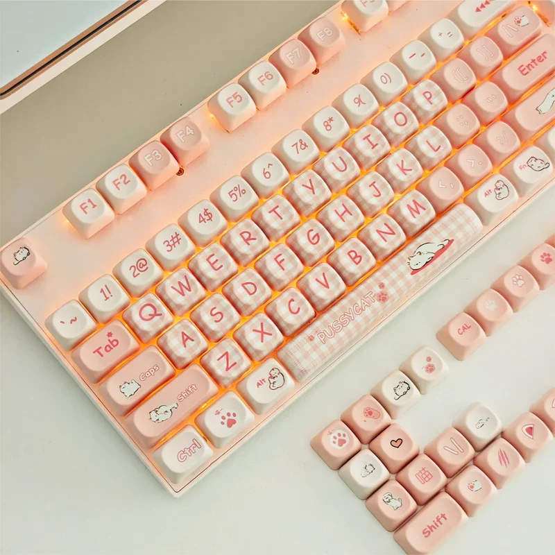 Teclas con tema de gato sonolento, teclas personalizadas de perfil PBT Cherry/QX3, tapa de tecla de punto de Anime de dibujos animados bonitos para jugadores, regalo de teclado de diseño - imagen 5