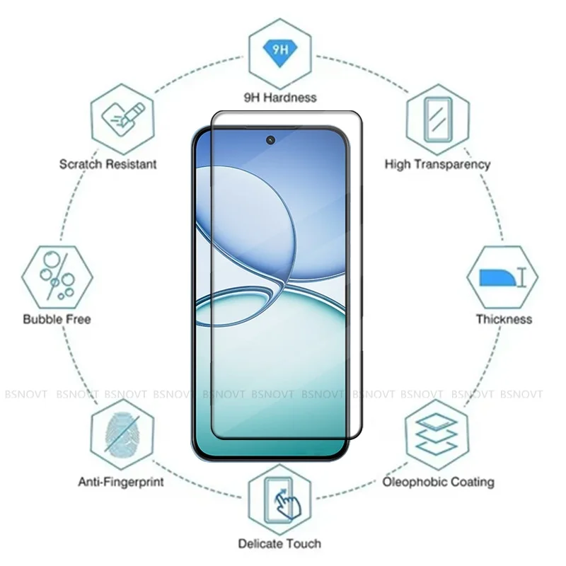 6 en 1 para Realme 15T vidrio Realme 15T vidrio templado Protector de teléfono cubierta completa 9H Protector de pantalla OPPO Realme 15T lente de vidrio - imagen 2