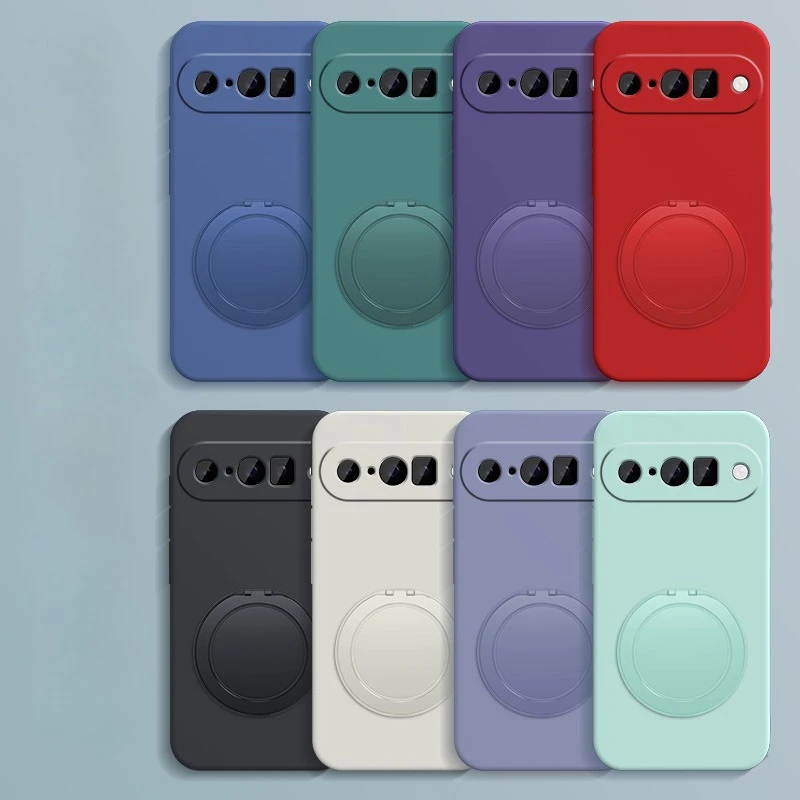 Funda de silicona líquida con soporte magnético giratorio de 360 grados para Google PIXEL10 9 9A 8 8A 7 7A 6 6A Pro XL cubierta trasera suave - imagen 2