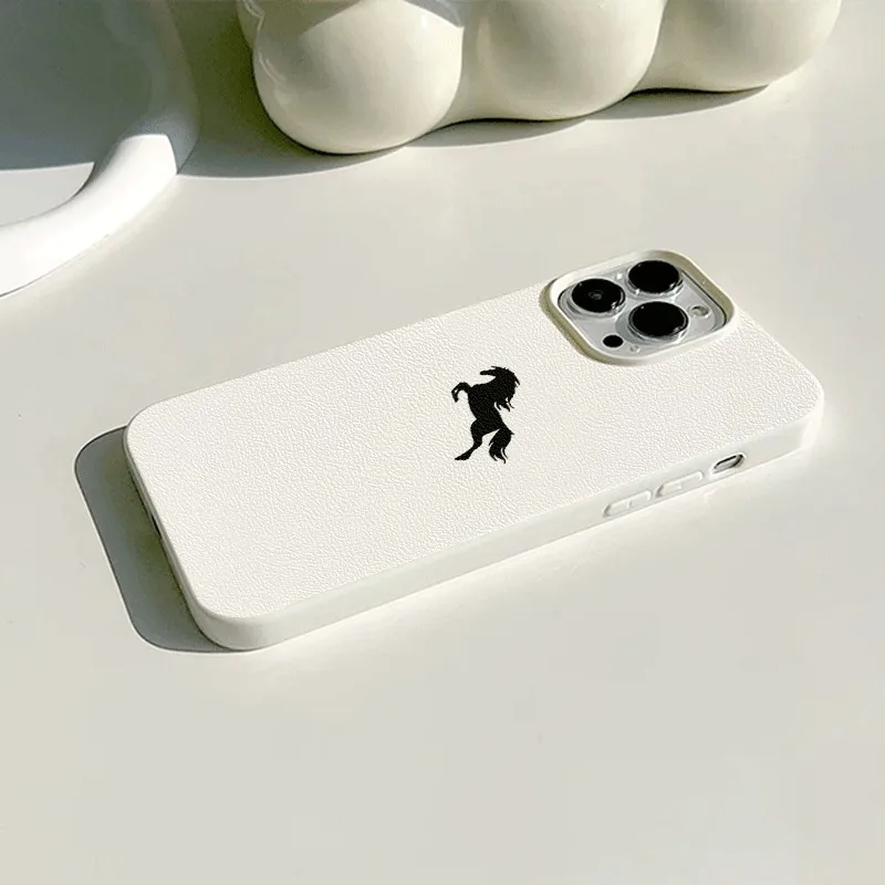 Funda de teléfono de silicona con diseño de caballo negro minimalista para iPhone 17 Pro Max, funda de aire para iPhone 16 15 14 Plus 13 12 11 XS X XR 16E 17 - imagen 3