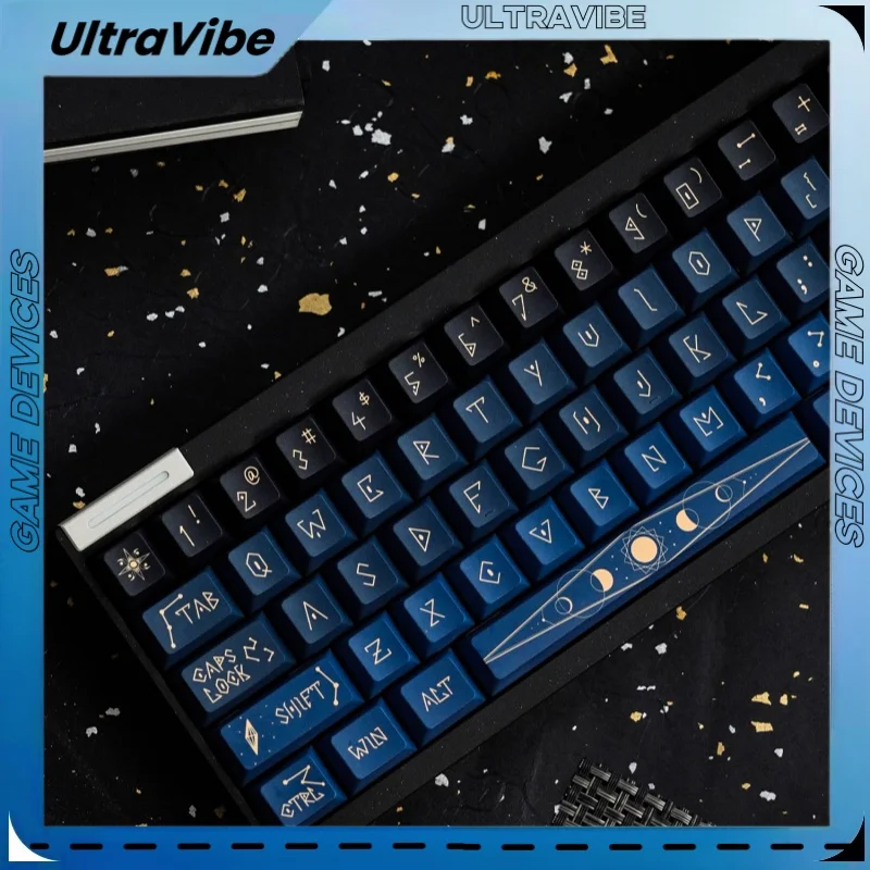 Nuevas poemas estrellados, teclas mecánicas personalizadas, sublimación térmica Pbt, personalidad, Retro, negro, portátil, juego de oficina, tapa de llave - imagen 2