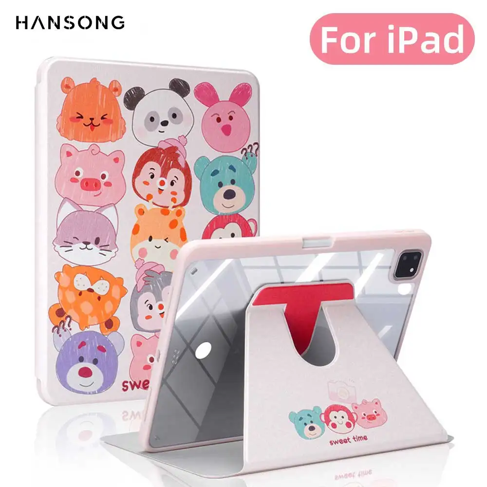 Funda para iPad con rotación de 360, iPad Air 4 5,7/8/9 Gen 10,2, 10.9, iPad Pro11 12,9 13,Air 11 13 M3 M4 Mini 6 7 con funda para dormir/agarrar ﻿