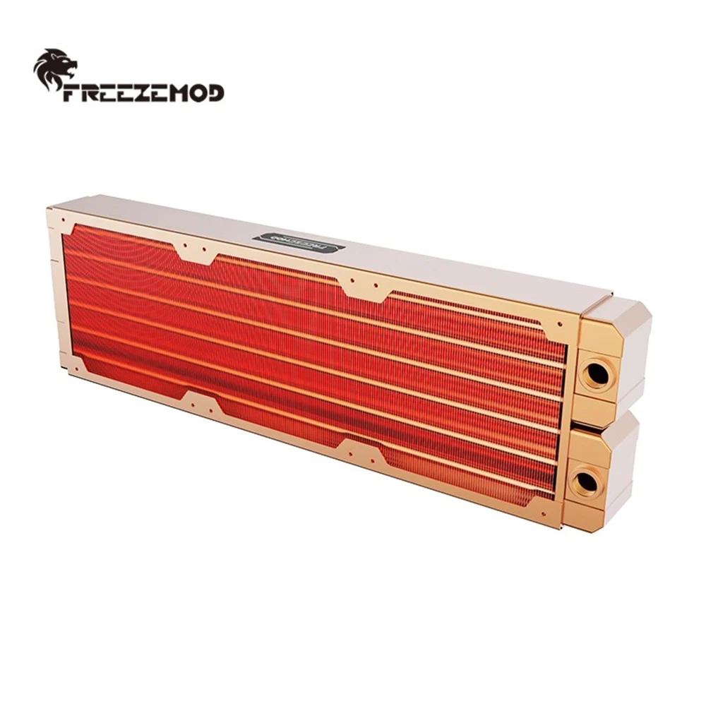 Radiador FREEZEMOD de cobre rojo de 360mm para ventiladores de 12CM, espesor de rosca G1/4 pulgadas, 45mm, disipador de calor para PC, TSRP-ZT-360SC de refrigeración por agua - imagen 3