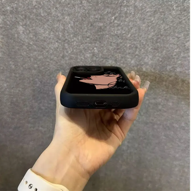 Funda de teléfono negra suave a prueba de golpes para Apple iPhone, modelos 16, 15, 14, 13, 12, 11 Pro Max, XS, XR, X Max, 8, 7 Plus, SE, 2022 - imagen 5