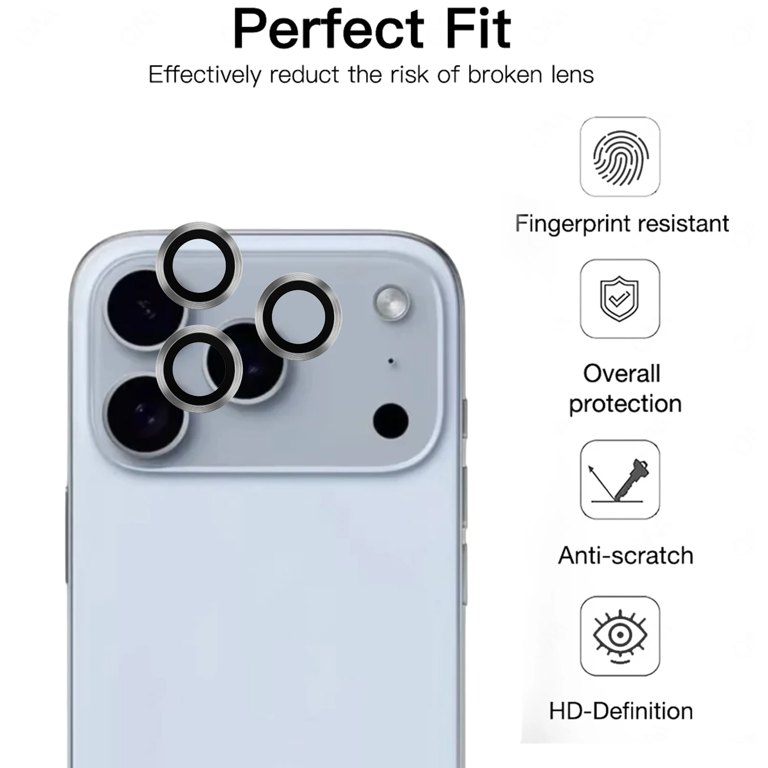 Protector de lente de cámara trasera de Metal para iPhone 17 17Air 17Pro 17ProMax cubierta de lente trasera Protector de pantalla película de anillo de lente para iPhone17 - imagen 4