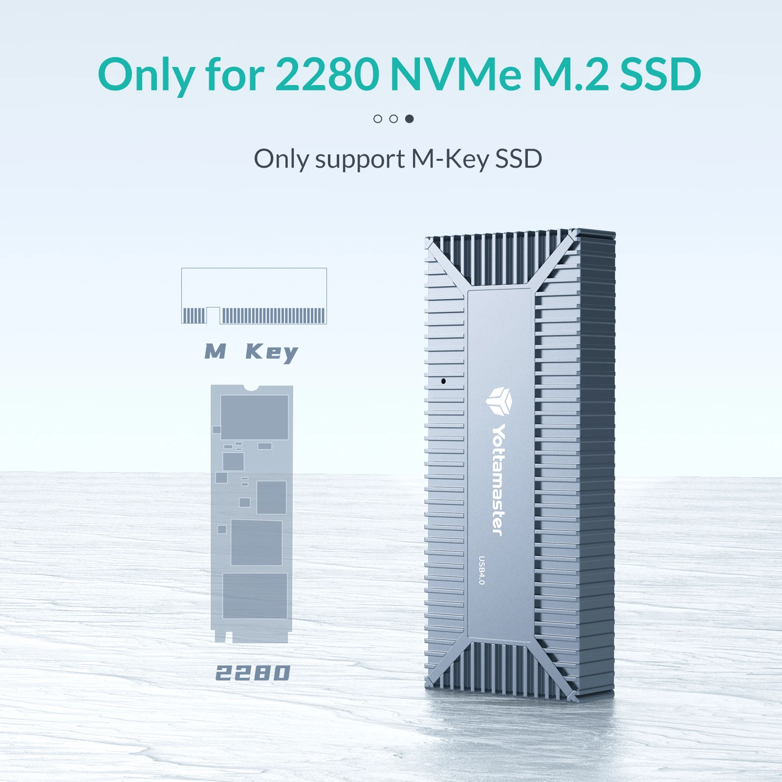 Yottamaster-carcasa SSD USB 4 M.2 NVMe a Thunderbolt 3 4 USB3.2 USB 3,1 3,0 tipo C 40gbps Compatible con PCIe 4,0/PCIe 3,0 2280 - imagen 2