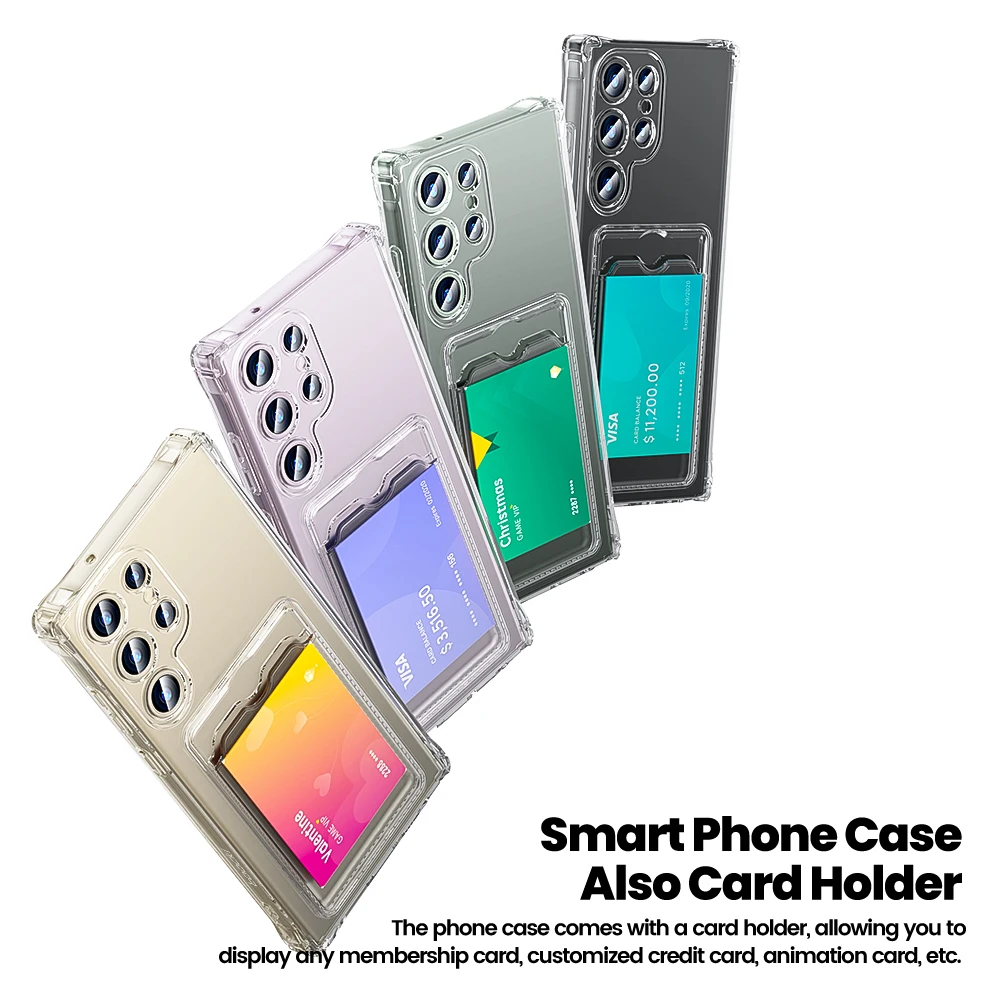 Toocki-funda de teléfono con soporte transparente para Samsung Galaxy S24 S23 S22 S21 Plus, billetera Ultra transparente de silicona a prueba de golpes - imagen 2