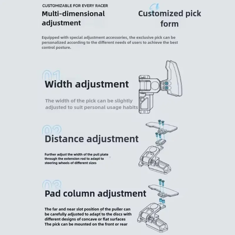 Para Simagic Neo X cubo de rueda Simagic edición de paleta simple/doble Kit de palanca de cambios 2 uds paletas de cambio - imagen 3