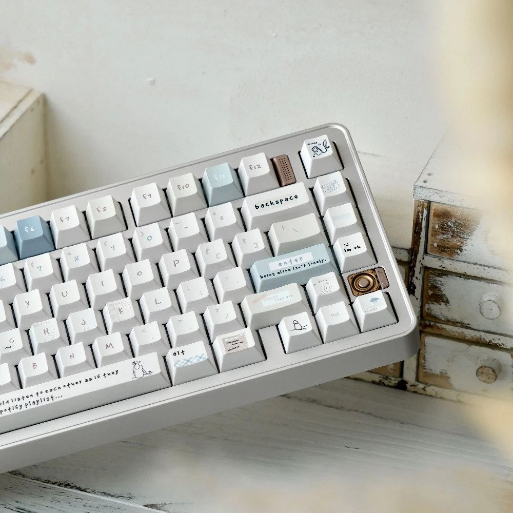 Monologo Keycap Cherry Moa blanco lechoso Ins manual estilo Keycap 138 teclas Simple estilo blanco Alice diseño Iso Layout Keycap - imagen 5