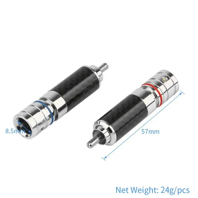 Conector RCA para Terminal de altavoz, conector macho para auriculares, carcasa de fibra de carbono, conector de Audio Chapado en cobre dorado y Rodio, electrónica de consumo - imagen 4