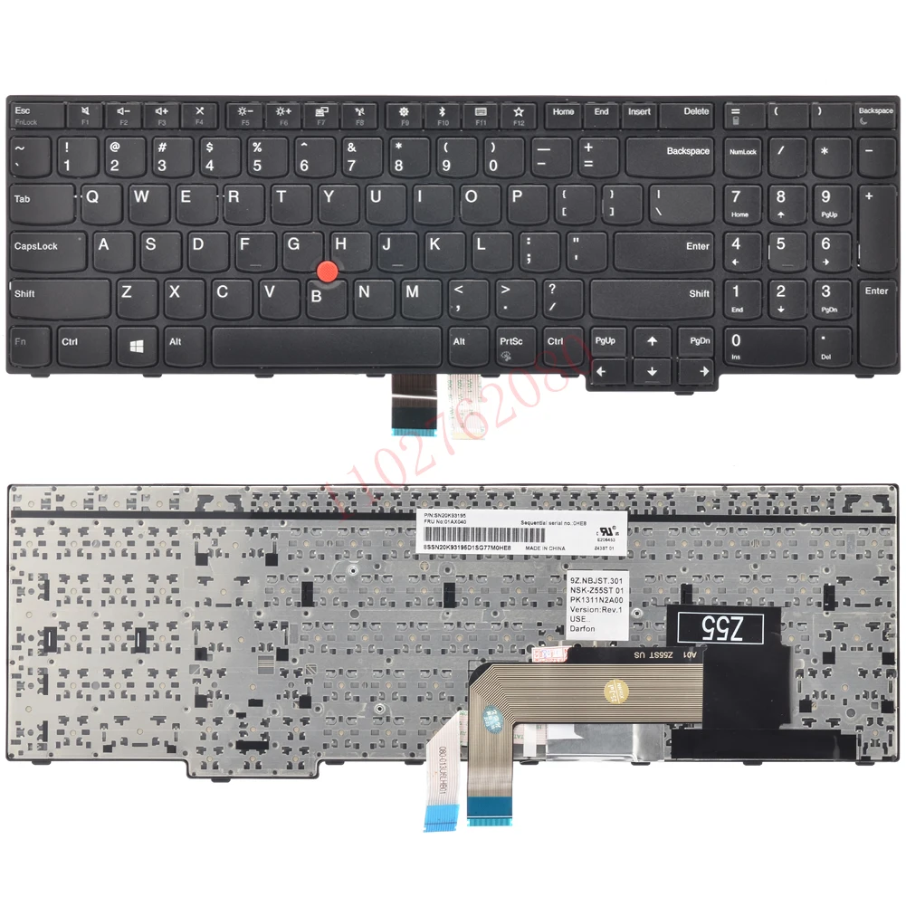 Teclado de repuesto Original para Lenovo ThinkPad E570 E570c E575 con puntero sin retroiluminación