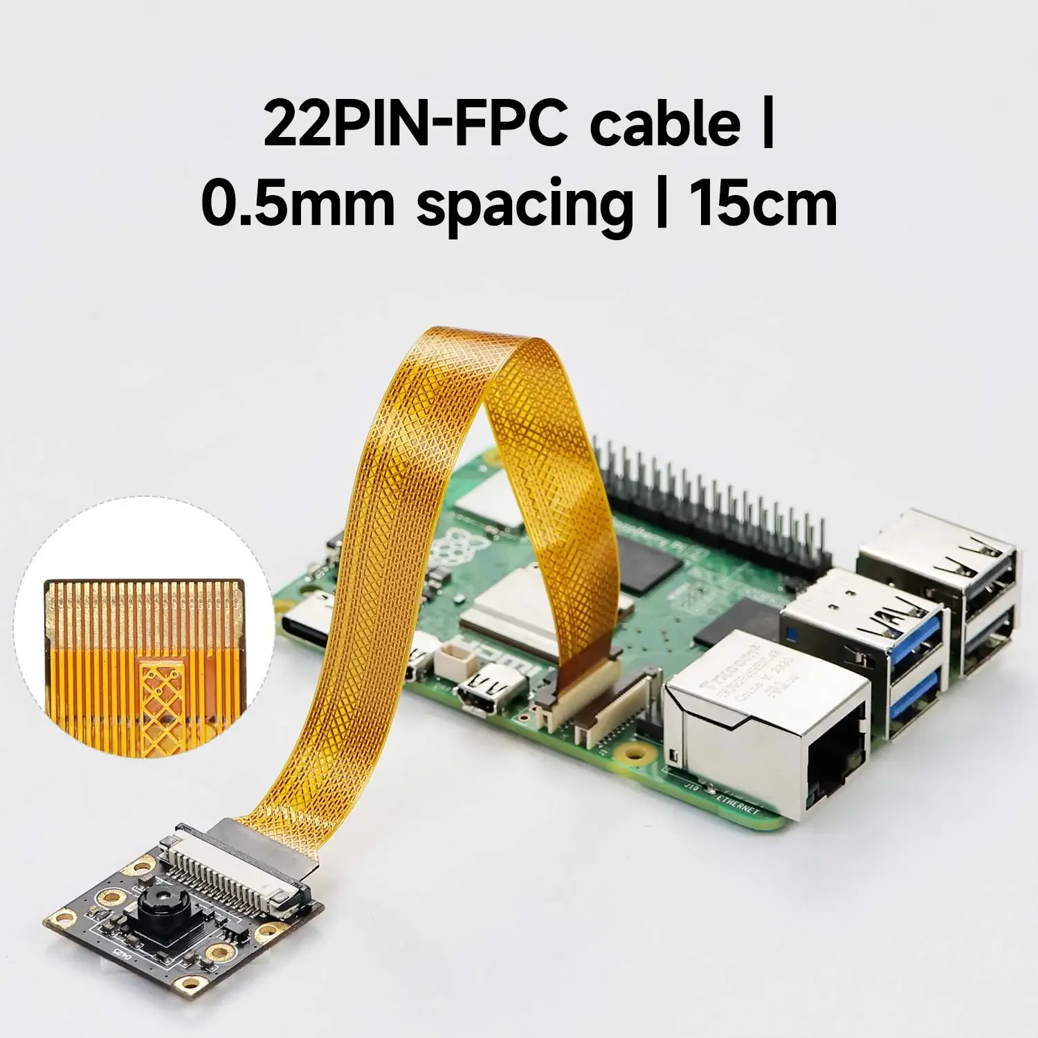 Módulo de cámara Raspberry Pi 5 con chip IMX219 de 8 MP 77 °   120 °   160 °   FOV para elegir con soporte acrílico de alta calidad Cable 22Pin-FPC - imagen 3