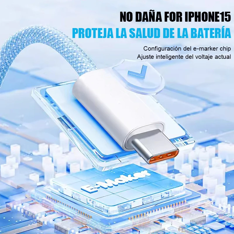 60W USB a Tipo C Cable de Carga Rápida Para el iphone 15 16 Pro Max Samsung Xiaomi OnePlus Huawei Cable de Sincronización de Datos Del Teléfono accesorios - imagen 2