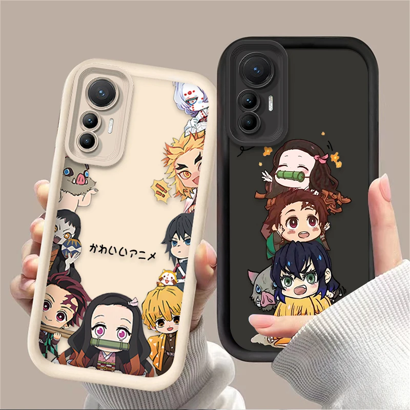 Preciosa funda mate Demon Slayer para Xiaomi 14T 13T 12T 11T 13 12 11 Lite 5G NE POCO X6 X5 F6 F5 F3 X4 GT X3 NFC M5S C65 M6 Pro