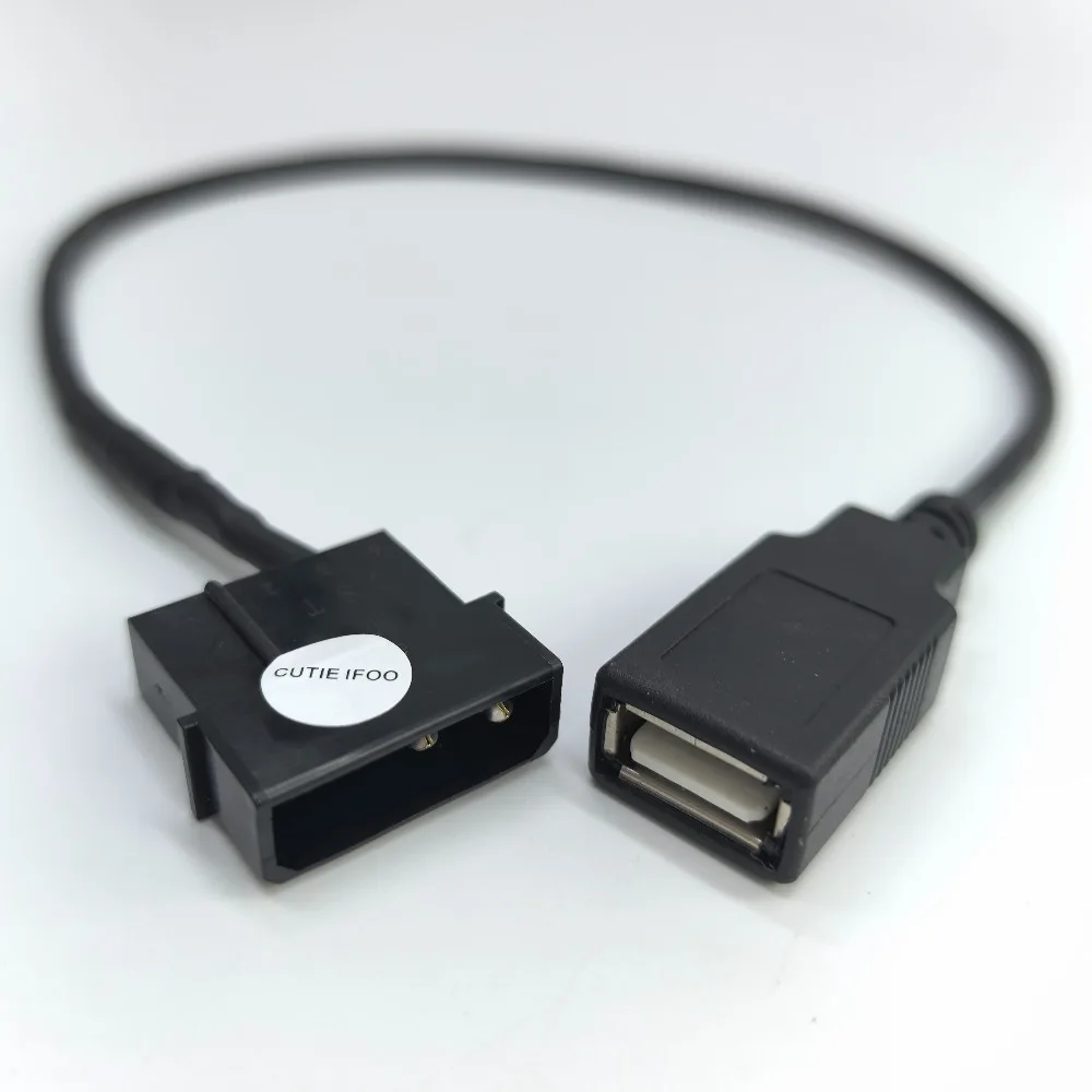 Cable Molex a USB A Hembra 5V 2Pin 35cm para PC - imagen 2