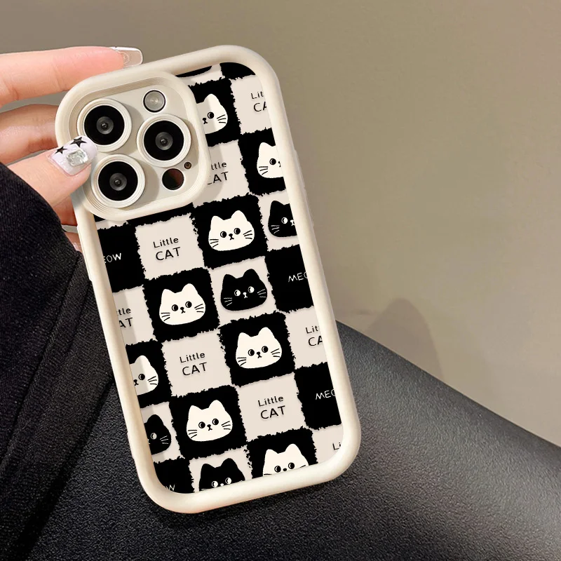 Funda de teléfono pintada con bonito gato de TPU suave para iPhone 11 13 17 Pro Max 16 15 14 12 17 Air 16E XR X Xs 7 8 Plus Funda a prueba de golpes - imagen 5